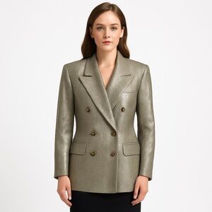 STIRLING COOPER Vintage Taupe Double-Breasted Suit Jacket/Blazer Size 6